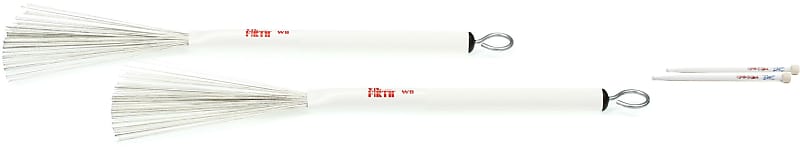 Vic Firth WB Jazz Brushes (pair)  Bundle with Zildjian Artist Series Mallet Sticks - Travis Barker image 1