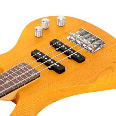 New Glarry GW101 36in Kid's Electric Bass Guitar Yellow image 4