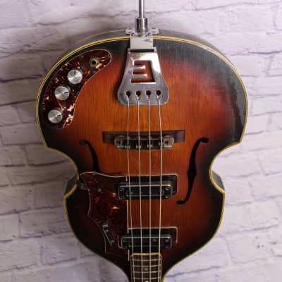 Vintage 1968 Egmond 104B - RARE Violin Bass w/ Upright Endpin image 12