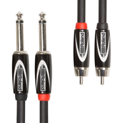 Roland Black Series Dual RCA to 1/4" Interconnect Cable - 5 ft
