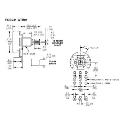 1 Meg Audio Pot for Guitar Bourns Low Friction 1MA image 5