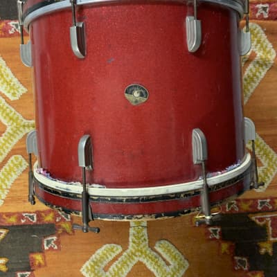 Leedy & Ludwig 14 x 20 Bass Drum 1950s Red Sparkle *No Extra Holes* image 3
