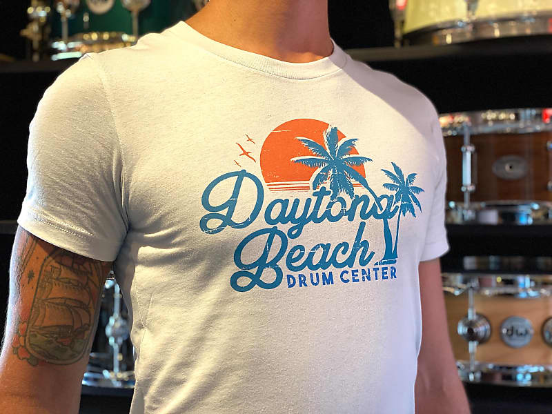 Daytona Beach Drum Center Logo Tee Shirt in Silver image 1