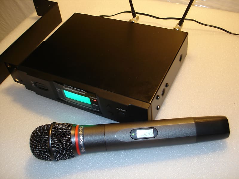 Audio Technica Wireless Audio hand held Mic System, Battery | Reverb