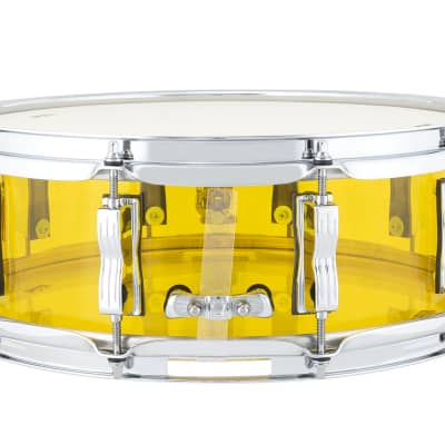Ludwig Pre-Order Vistalite Yellow 5x14" Snare Drum with Bowtie Lugs | Acrylic | Made in the USA | Authorized Dealer image 3