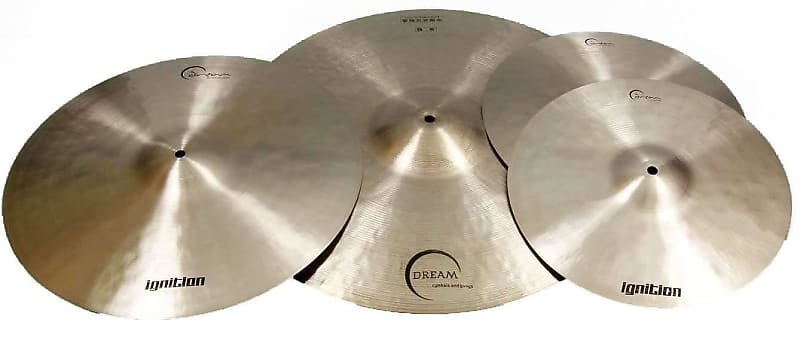 Dream Cymbals IGNCP3+ Ignition Series 3 Piece Cymbal Pack 14" Hi-Hat Set, 18" Crash, 22" Ride- LARGE image 1