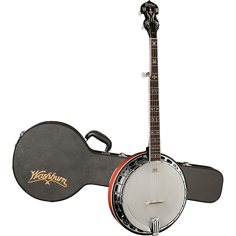 Washburn B16K Americana Series Maple Neck Wood 5-String Banjo w/Remo Head & Hardshell Case image 1