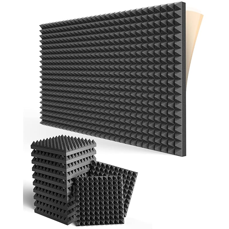 12 Pack SelfAdhesive Sound Proof Foam Panels 2" X 12" X 12" Reverb
