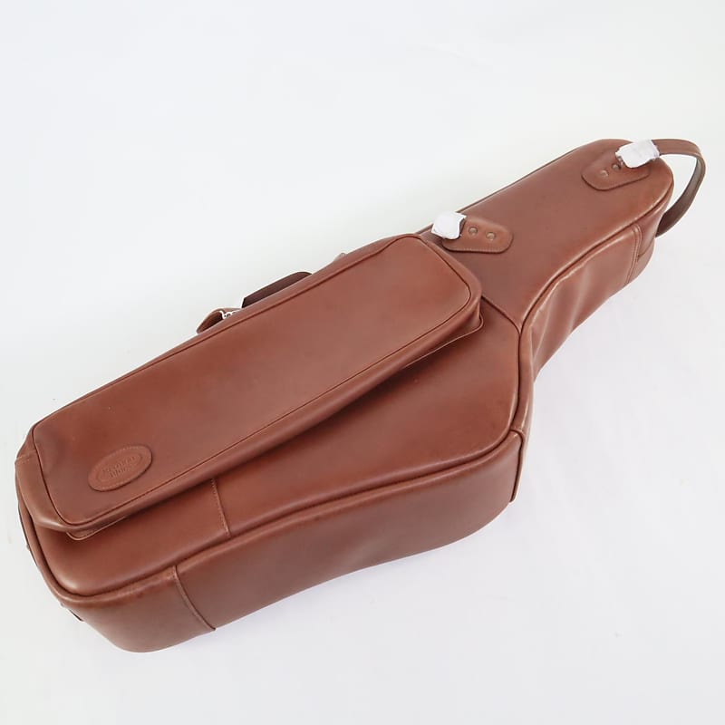 Reunion Blues Brown Leather Tenor Saxophone Gig Bag with Flute Pocket NEW  OLD STOCK