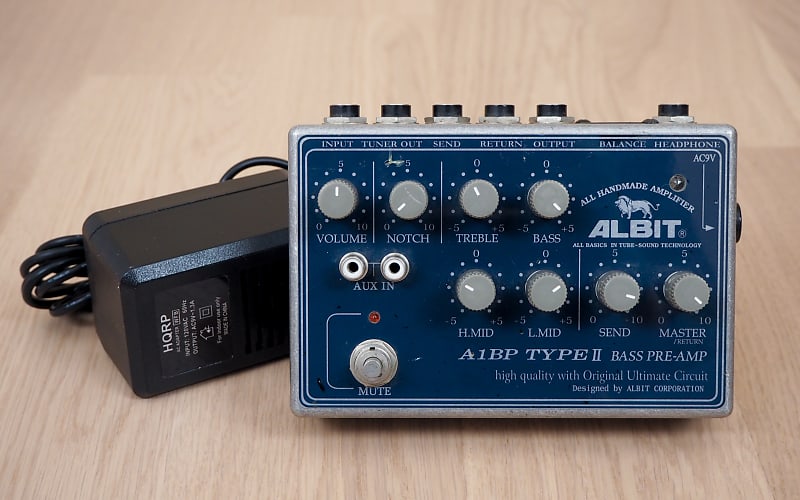 Albit A1BP Type II Bass Pre Amp Guitar Effects Pedal w/ Power Supply, Japan