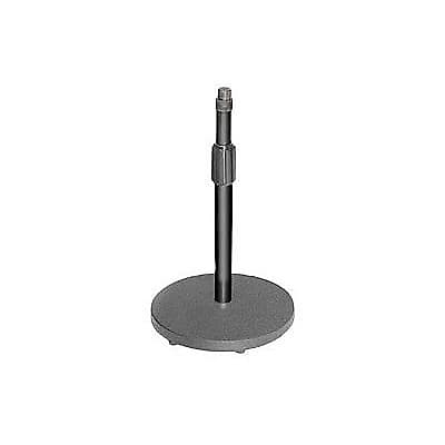 On Stage DS7200B all black 6 inch fixed height desktop microphone stand image 1