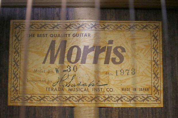 1973 made Vintage Acoustic Guitar MORRIS W-30 Solid Spruce