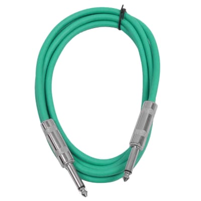SEISMIC AUDIO - Green 1/4" TS 6' Patch Cable - Effects - Guitar - Instrument image 1