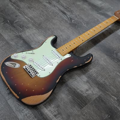 AIO S3 Left Handed Electric Guitar - Relic 3-Tone Sunburst (Maple Fingerboard) image 5