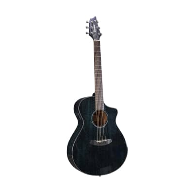 Breedlove Rainforest S Concert CE African Mahogany Soft Cutaway 6-String Acoustic Electric Guitar with Fishman Presys I Electronics (Midnight Blue) image 4