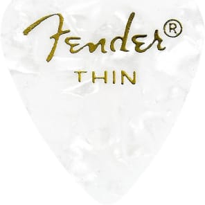 Fender 351 Shape Premium Picks, Thin, White Moto, 12 Count 2016