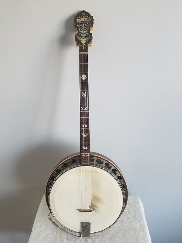 1925 Paramount Style C Tenor Banjo Great Player & Sound Fancy With Original  Case