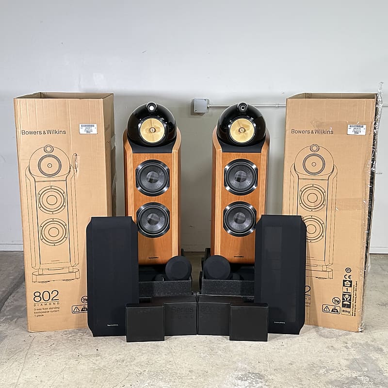 B&amp;W Bowers &amp; Wilkins 802 Natural Tower Speakers (Pair)  			