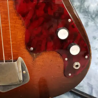 Video Demo 1964 Kay Model K5930 Bass Guitar Fretless Pancake Case Pickup Pro SEtup Hard Case image 5