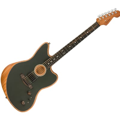 Fender American Acoustasonic Jazzmaster - Tungsten w/ Ebony FB image 1