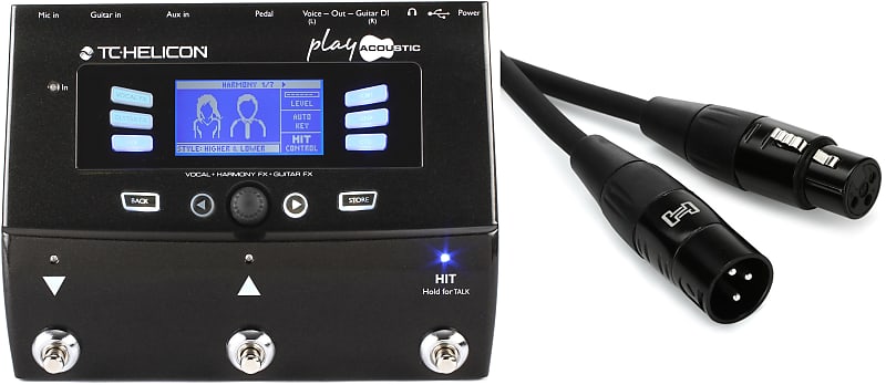 TC-Helicon VoiceLive Play Acoustic Guitar and Vocal Effects Processor Pedal  Bundle with Hosa HMIC-005 Pro Microphone Cable - 5 foot | Reverb