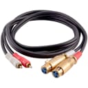 Premium 6 Foot Dual XLR Female to Dual RCA Male Patch Cable - XLRF to 2-RCA