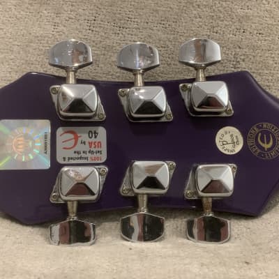 2004 Epiphone Collegiate Les Paul Junior LSU Louisiana State University Tiger Guitar Purple & Yellow Officially Licensed + Original Gig Bag image 14