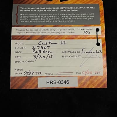PRS Custom 22 - Express Shipping - (PRS-0346) Serial: 15 217307 - PLEK'd image 12