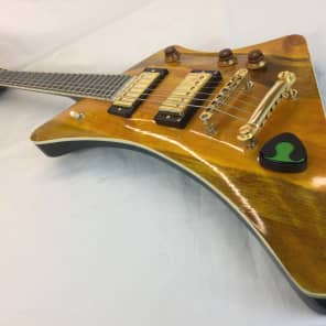 Galaxy Mara Handmade Custom Duhb Beetle Denim Pine Neck-Thru-Body Guitar 2014 Yellow/Blue image 12