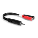 Hosa 3.5mm TRS Stereo Male to Dual 3.5mm TS Female Breakout Cable Black Red 1/8