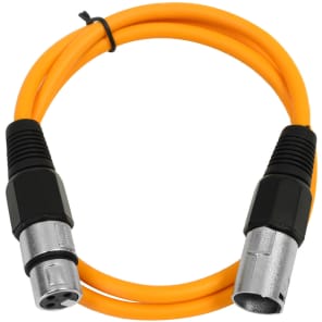 SEISMIC AUDIO (6 PACK) Orange 3' XLR Patch Cables Snake image 4
