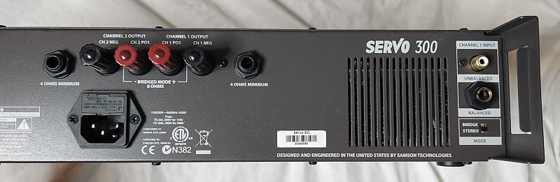 Samson Servo 300 2 Channel Stereo Power Amplifier 2014 Black