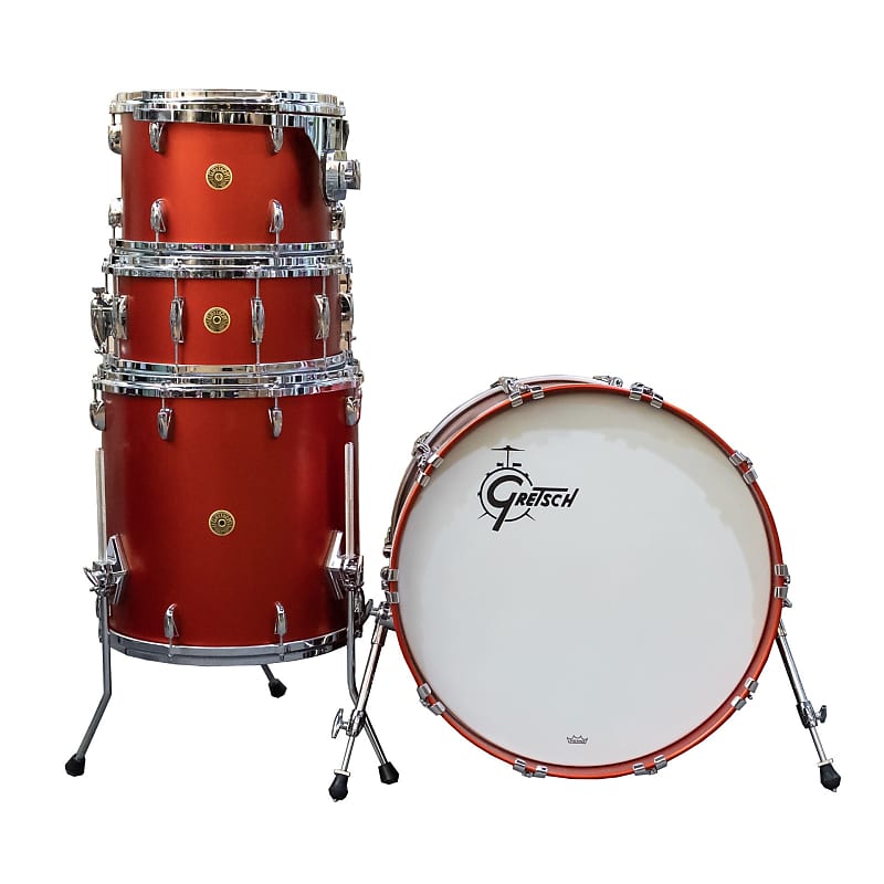 Custom 4pc Black & Red Glass Drum Kit