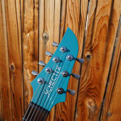 Schecter USA CUSTOM SHOP Keith Merrow KM-7 Stage Teal Blue Satin 7-String Electric Guitar w/ Case (2024) image 9