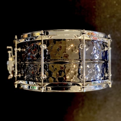 Dixon Artisan Gregg Bissonette 14" x 6.5" Signature Hammered Brass Snare Drum - Used for Clinic image 5