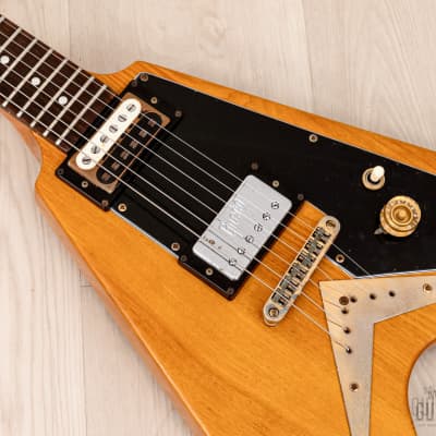 1978 Greco FV-900 Flying V Vintage Guitar Natural w/ Case, Japan Fujigen, Rocket Roll Sr image 7