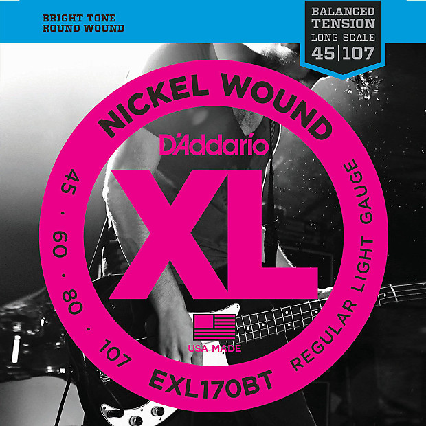 D'Addario EXL170BT Balanced Tension Nickel Wound Light Bass Guitar Strings image 1