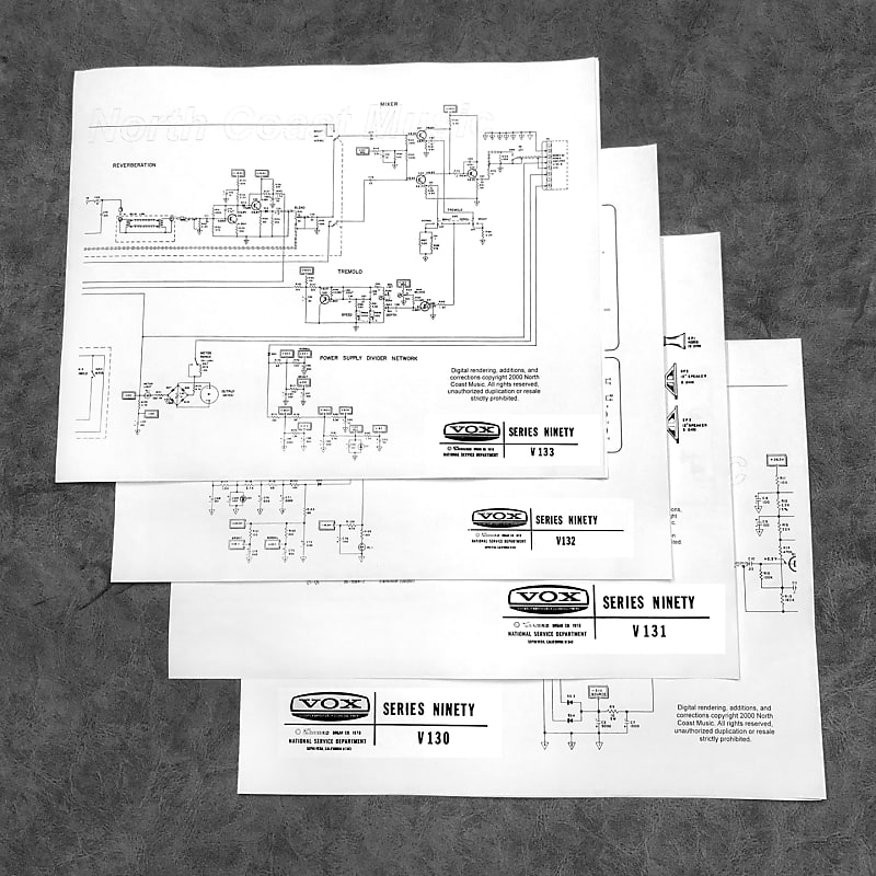 Schematic Diagram Package  for Vox Series 90 Series Amplifiers image 1