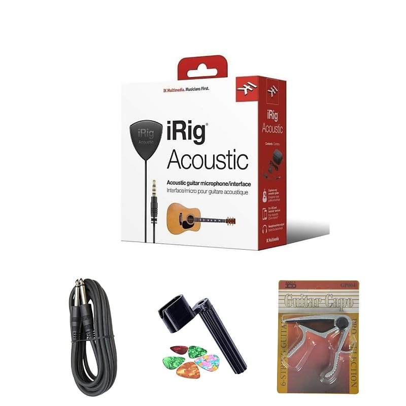 New IK Multimedia iRig Acoustic ClipOn Guitar Mic for iOS & Reverb