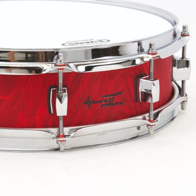 TreeHouse Custom Drums 4x14 Plied Maple Snare Drum with Red Satin Flame Wrap image 5