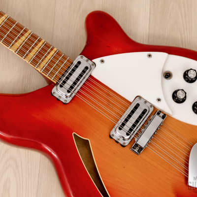 1967 Rickenbacker 360/12 Vintage Semi-Hollow 12 String Guitar Fireglo w/ Toaster Pickups, Case image 7
