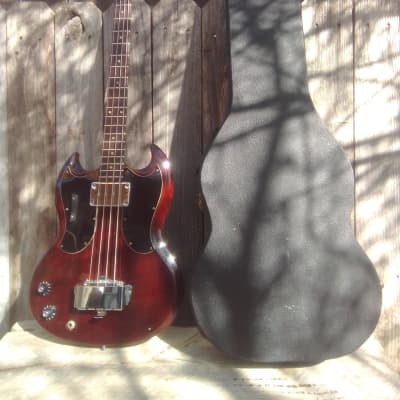 Lefty 1969 Gibson  EB-0 short scale with Factory Double Guards Left Handed image 3