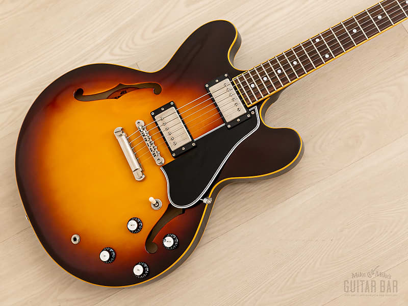 2013 ESP Edwards E-SA-125-LTS Carved Top 335 Sunburst Satin Lacquer w/ USA  Pickups & Case, Japan