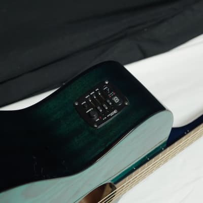 Luna Gypsy Quilt Ash acoustic electric guitar - NEW -Teal with Luna Hard Shell Case GYP E QA TEAL image 7