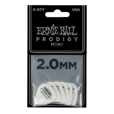 Ernie Ball P09203 2.0mm White Mini Prodigy Picks 6-Pack image 2