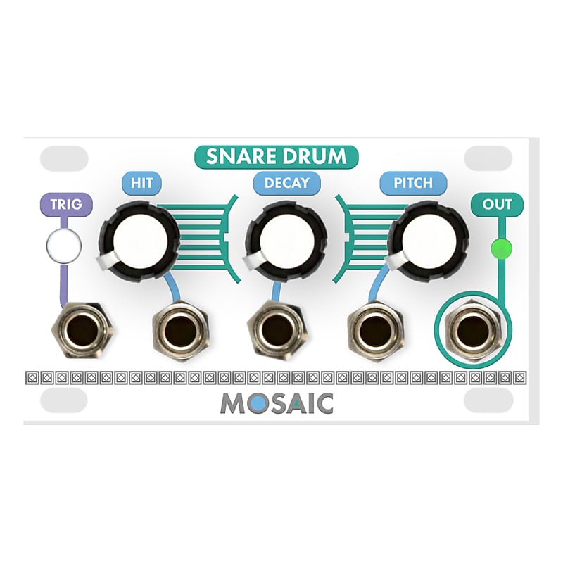 Mosaic Snare Drum 1U Eurorack Drum Module (White) Reverb