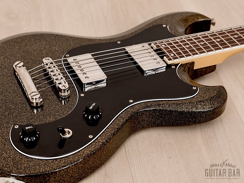 2015 Edwards by ESP E-UT-100SL Ultratone Baritone Guitar, Metallic Flake  Black w/ USA Seymour Duncan, Japan