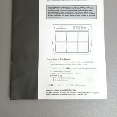 Roland SPD-6 Electronic Percussion Pad - Original Manual