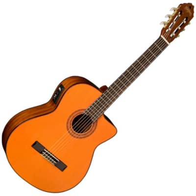 Washburn C5CE Classical Series Spruce/Catalpa Cutaway Nylon String with Electronics Natural