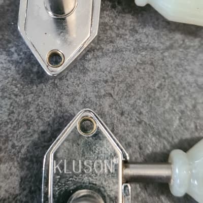 Kluson Waffle Back machine head tuners with green buttons Gibson Les Paul ES-335 image 5